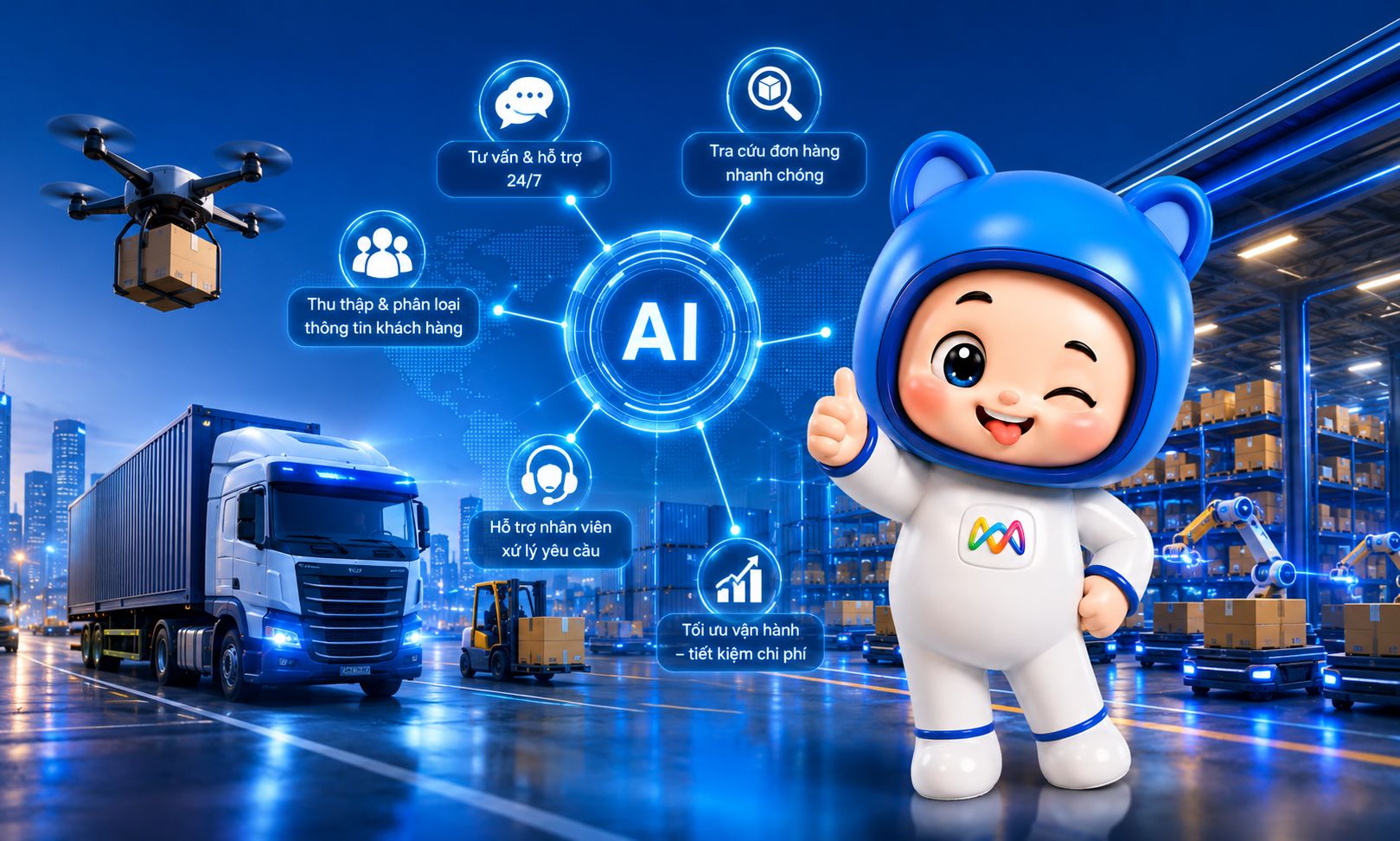 Chatbot AI logistics hỗ trợ tự động hóa vận hành và chăm sóc khách hàng