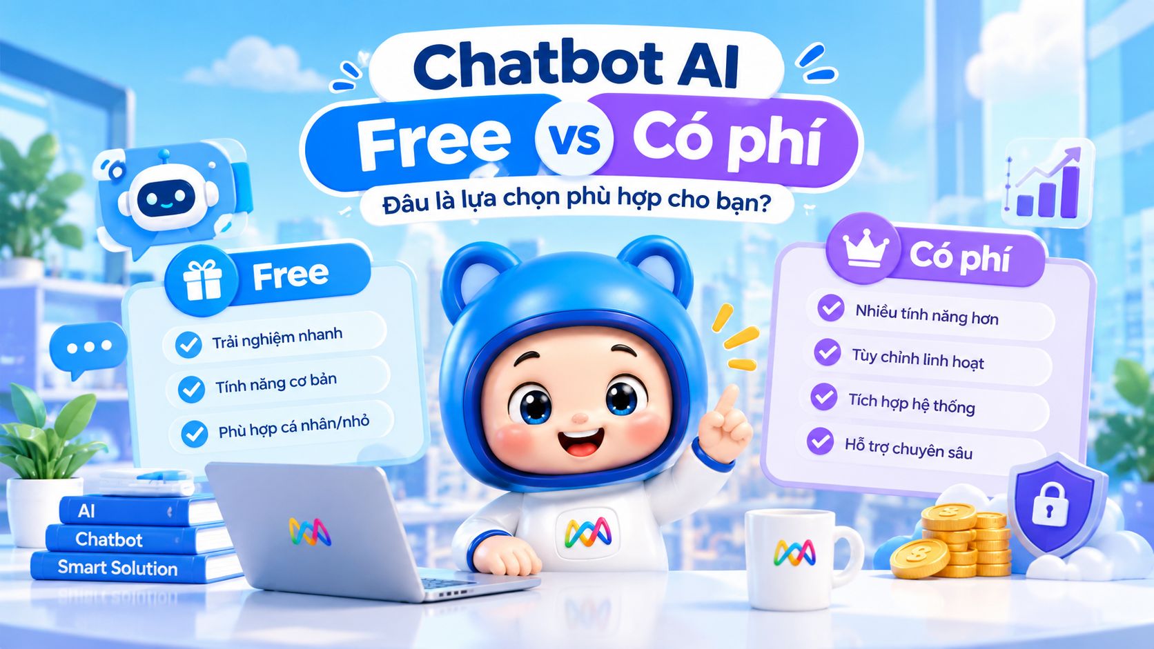 Chatbot AI free vs có phí cho doanh nghiệp