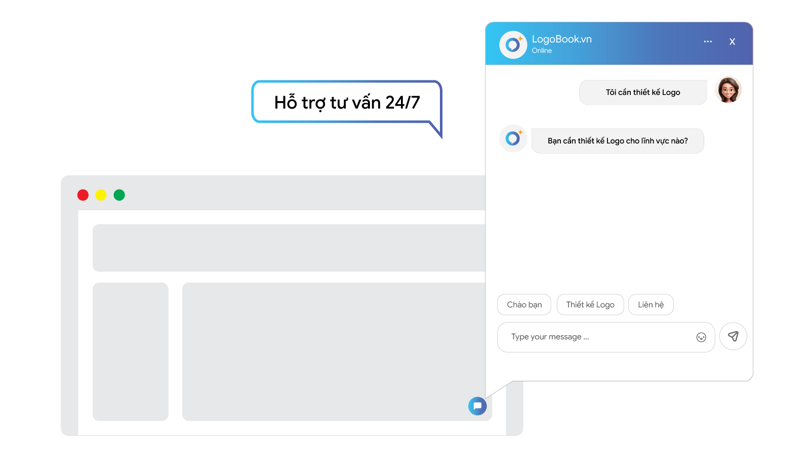Tích hợp trực tiếp vào Website